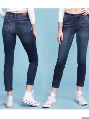 Judy Blue Relaxed Fit Cropped Blue Jeans Womens Size 3/26 Faded Mid Rise